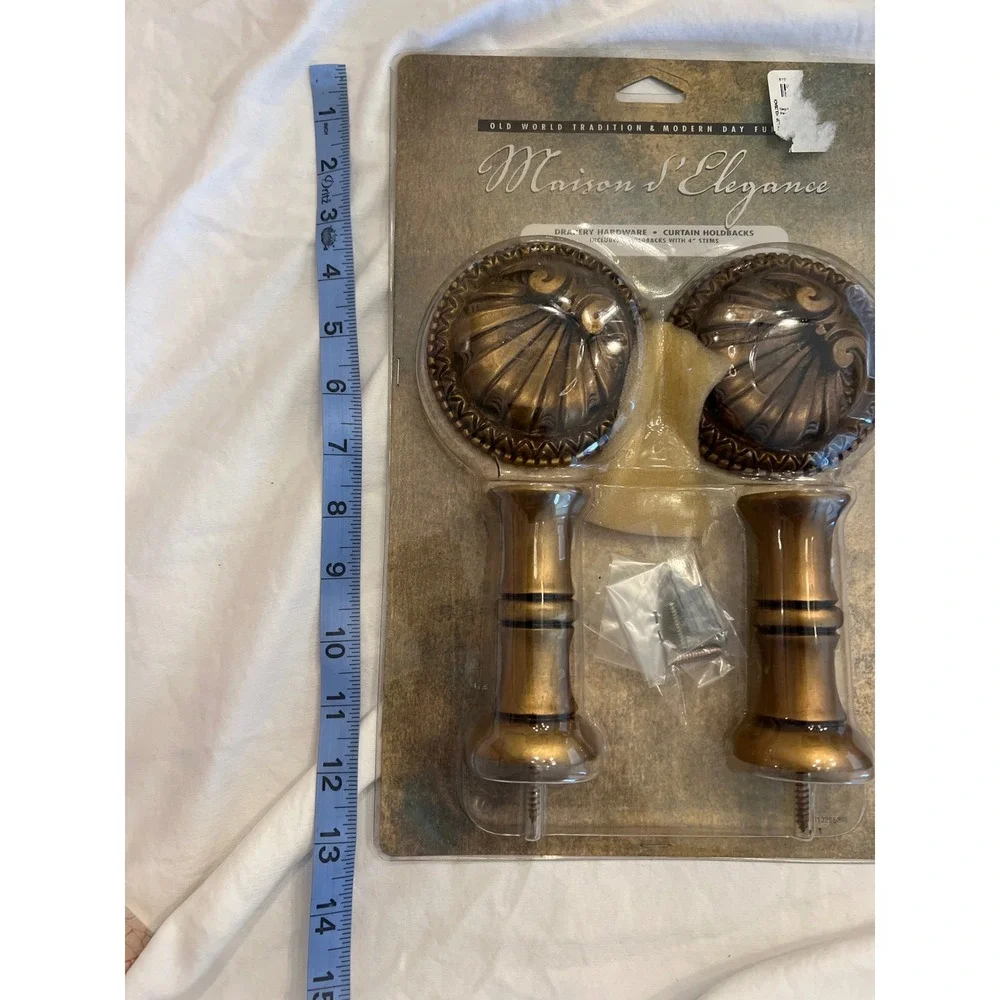 Maison d'Elegance Curtain Holdbacks Set of 2 Shell Bronze Drapery Hardware